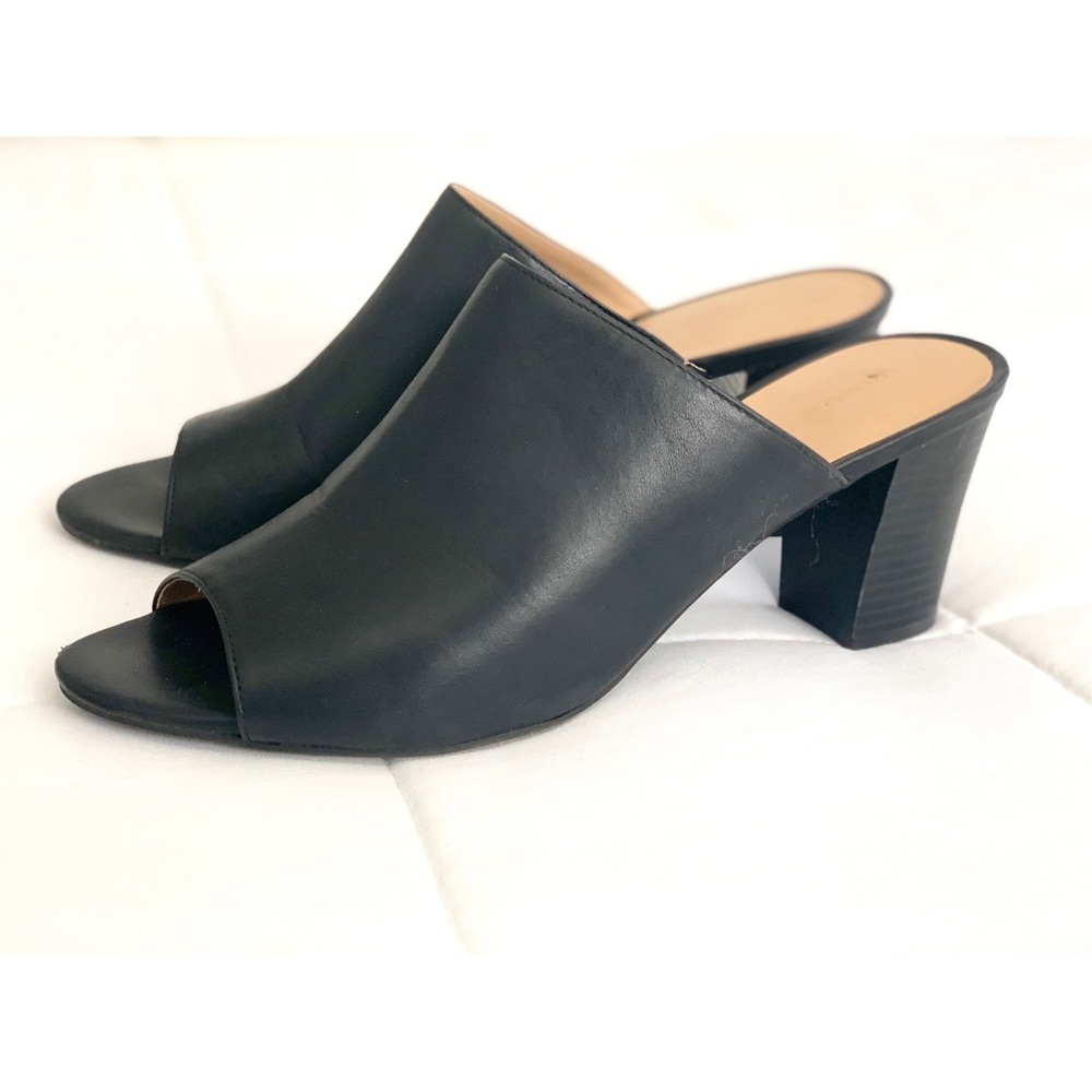 Black Heeled Mules